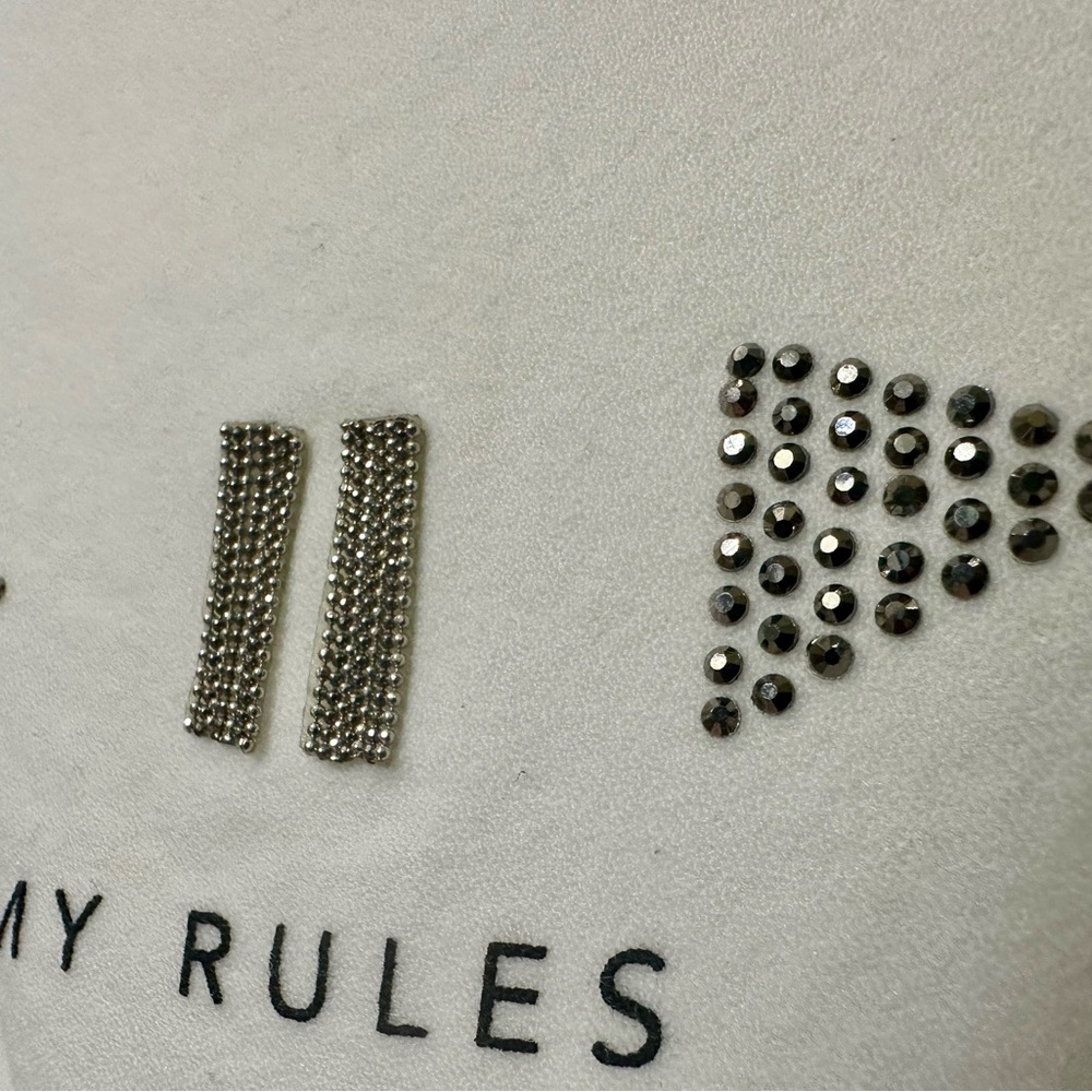Stradivarius "My Music My Rules," cassette design flowy blouse gems rhinestones - Picture 4 of 10